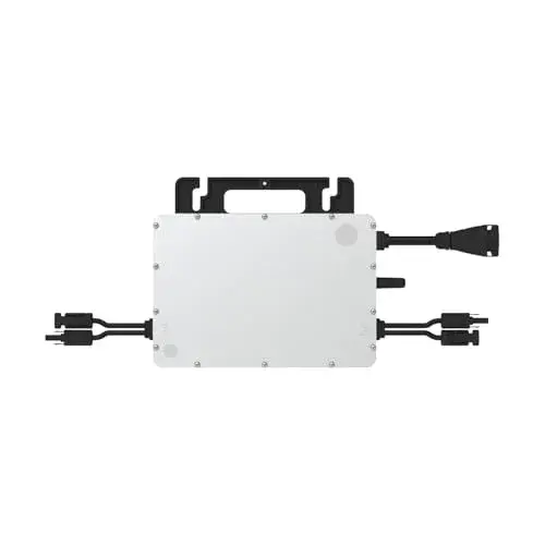 Hoymiles HMS-800W-2T microinverter with DC connectors and AC cable